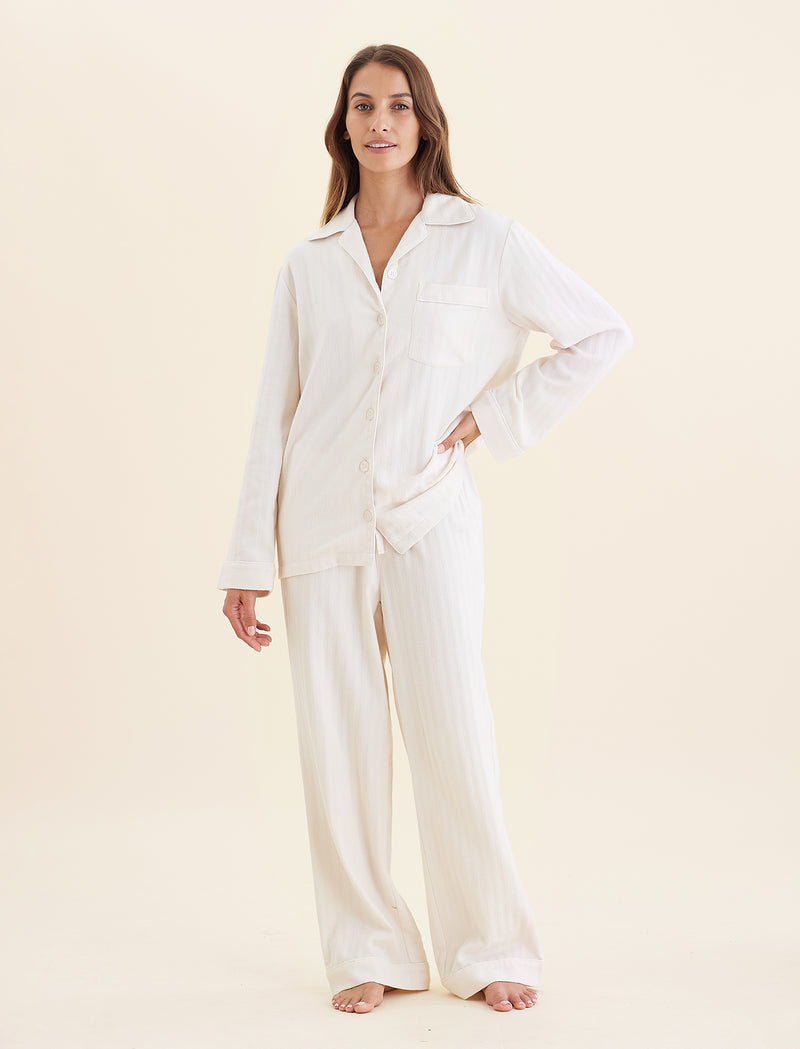 Brushed Cotton Herringbone PJ Set