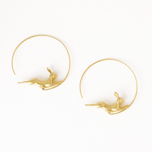 Wren Bunny Hoop Earrings