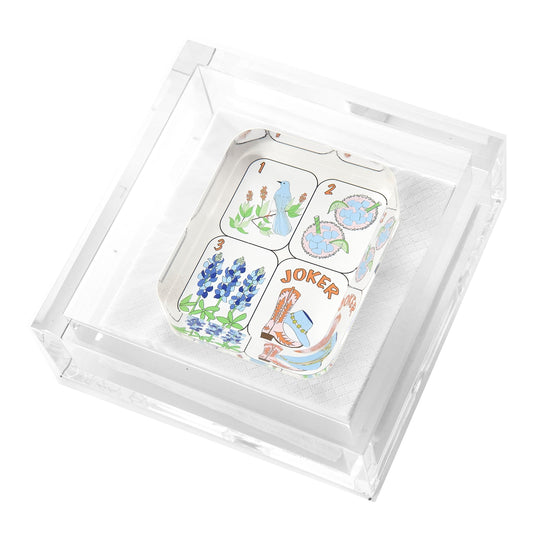 Texas Mahjong Tiles Cocktail Napkin Holder