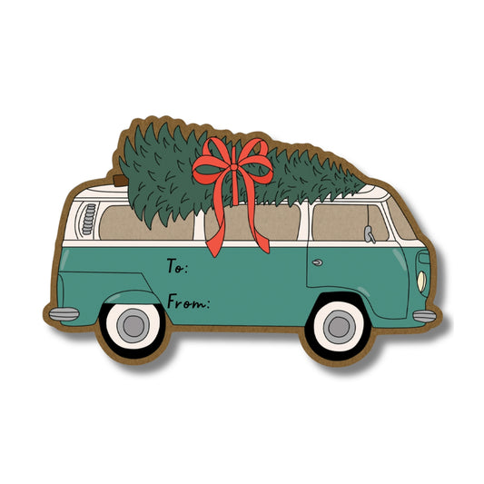 Holiday Bus Sticker Tags