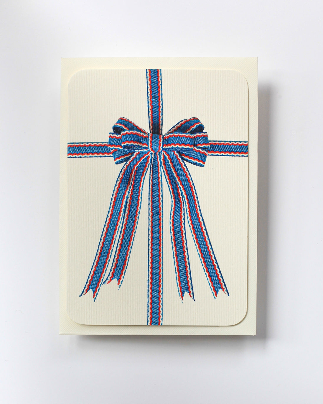 Blue, Red & White Bow Birthday Card