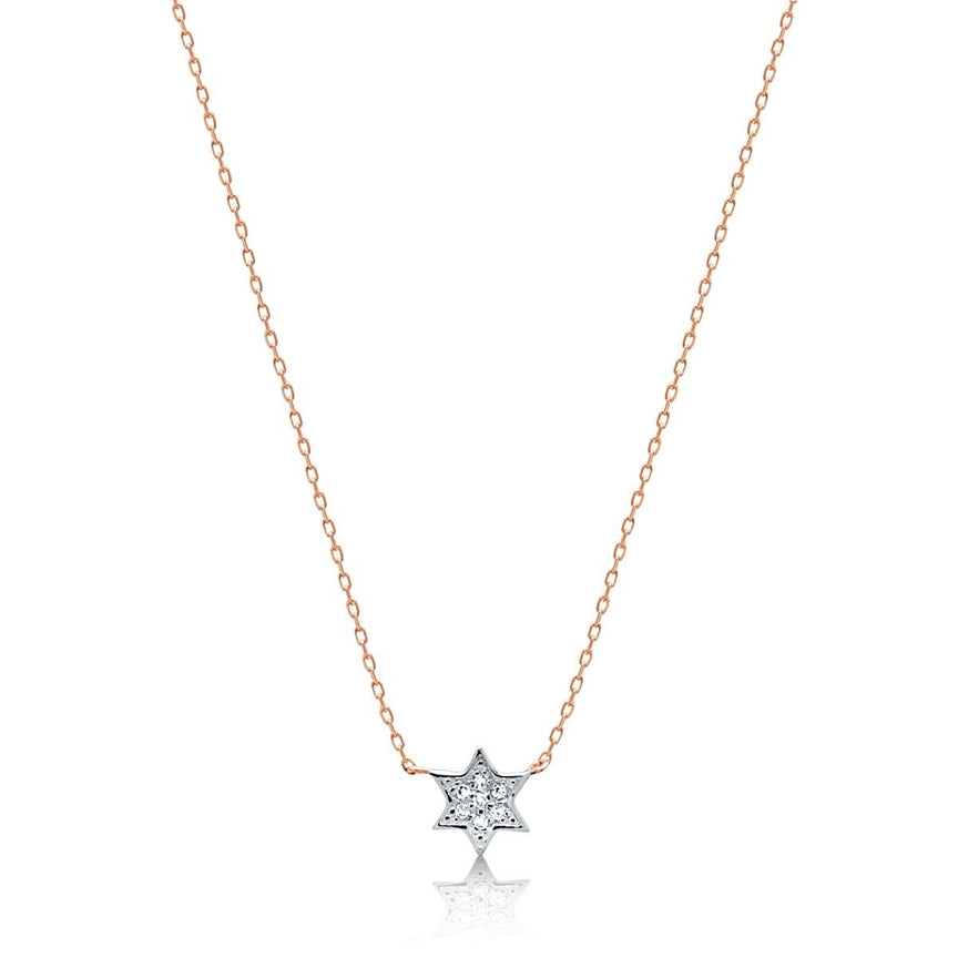 14k Jewish Star Necklace Petite