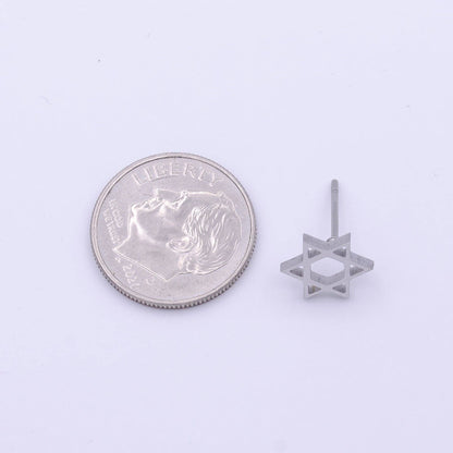 Star of David Minimalist Stud Earrings