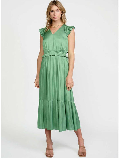 Ruffle Flutter Midi Dress