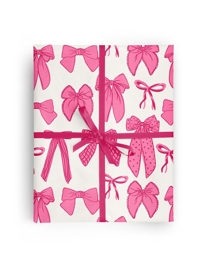 Pink and Red Bows Wrapping Paper