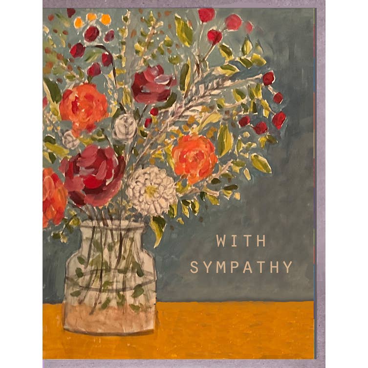 Flowers On Yellow Sympathy Card