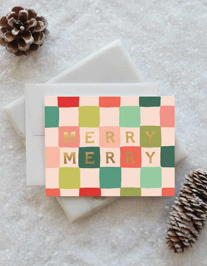 Merry Merry Checks Holiday Card - Boxed Set