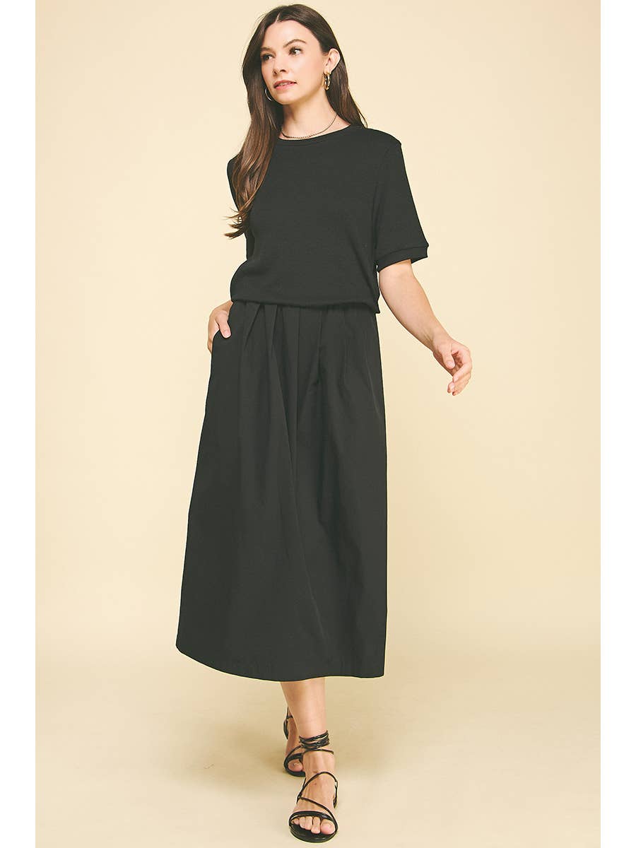 Contrast Short Sleeve Dress