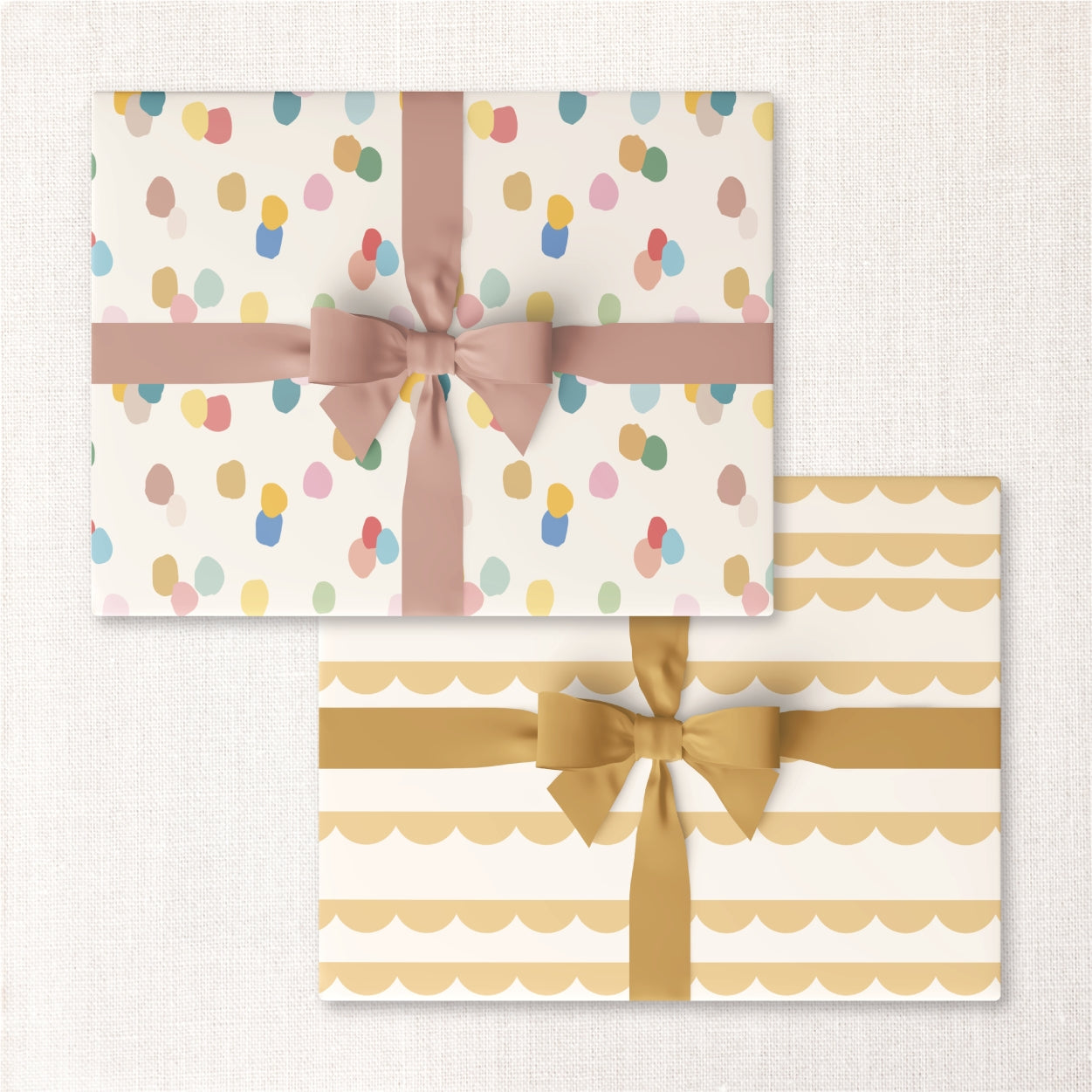 Painted Dots + Golden Scallops Double-Sided Wrap