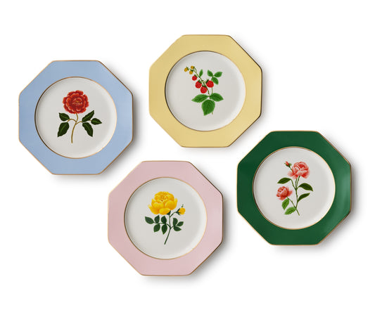 Roses Porcelain Dessert Plates