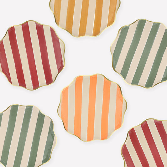 Fall Stripe Side Plates