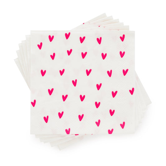 Neon Heart Cocktail Napkins