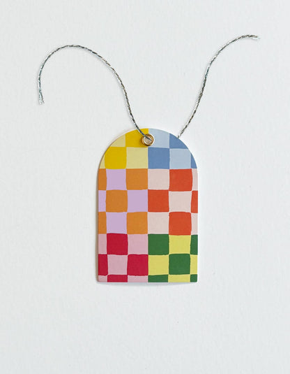 Rainbow Check Diecut Gift Tags