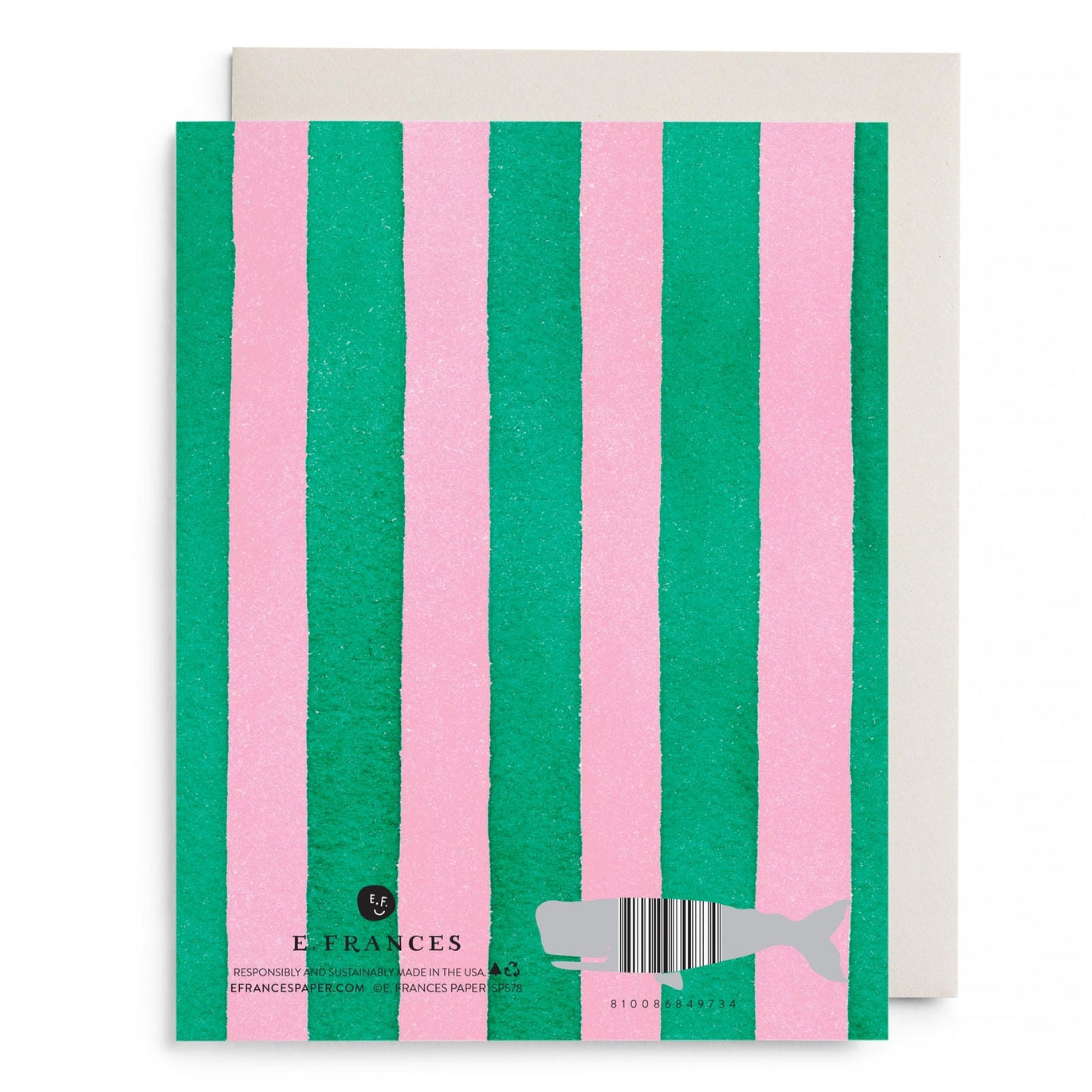 Pink and Green Striped Mother's Day Card