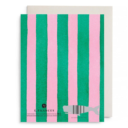 Pink and Green Striped Mother's Day Card