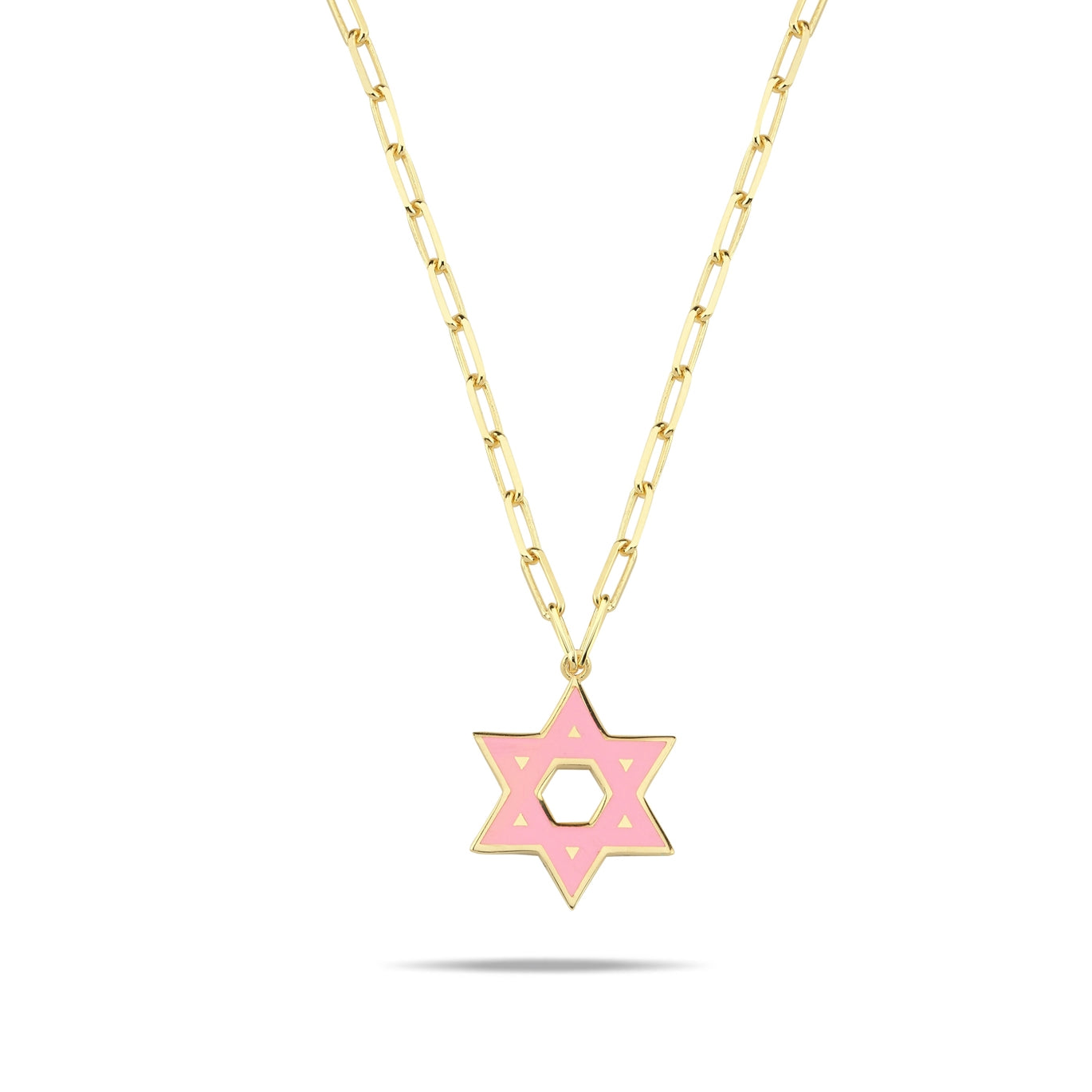 Jewish Star Paperclip Chain Necklace