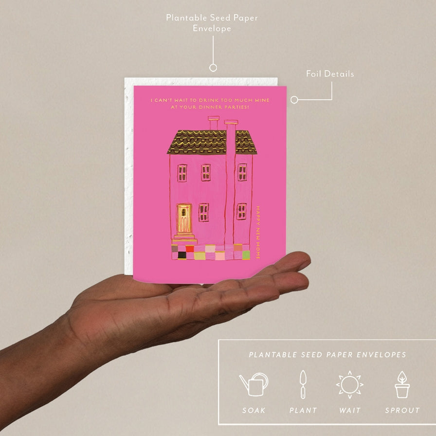 Plantable Card - Pink House