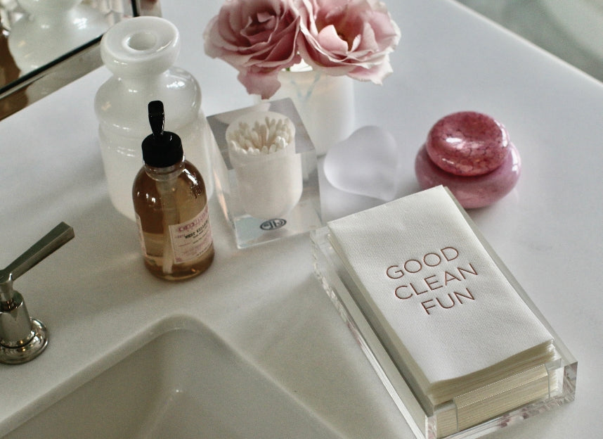 Acrylic Guest Towel Hostess Set