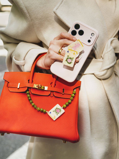 Flower Mahjong Bracelet Phone Chain