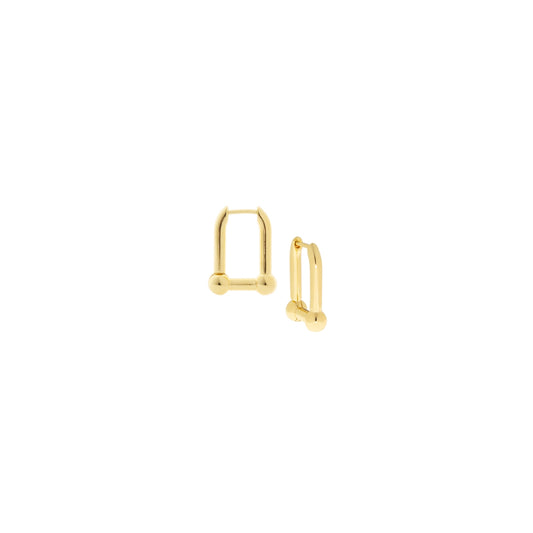 Barbell Oval Hoop Earrings