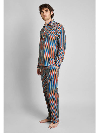 Henry Pajama Set in Woodblock Stripe
