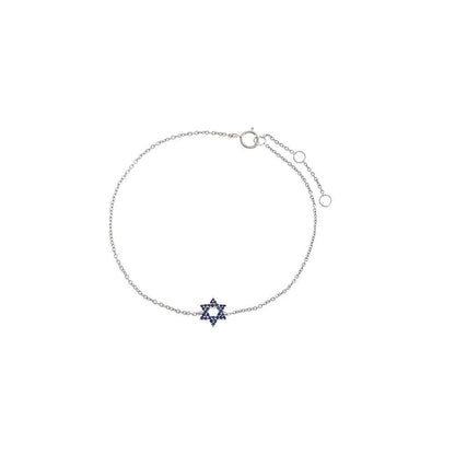 Sapphire Blue Star of David Bracelet