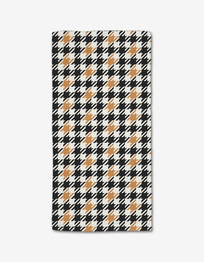 Golden Houndstooth Bar Towel