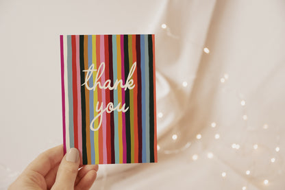 Thank You Rainbow Stripes Card