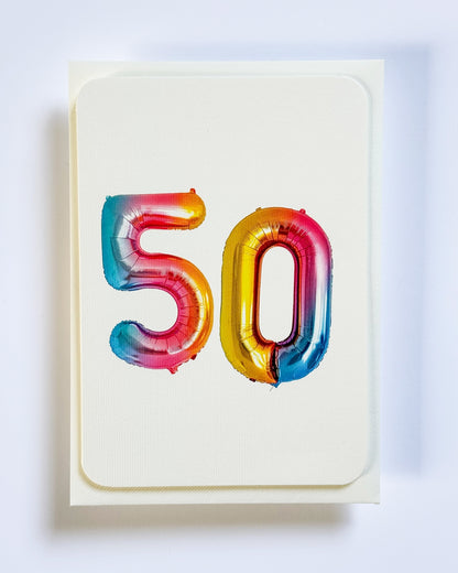 Birthday Balloon No. 50 Card