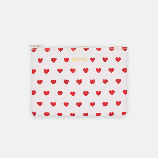 Red Heart Pouch Bag