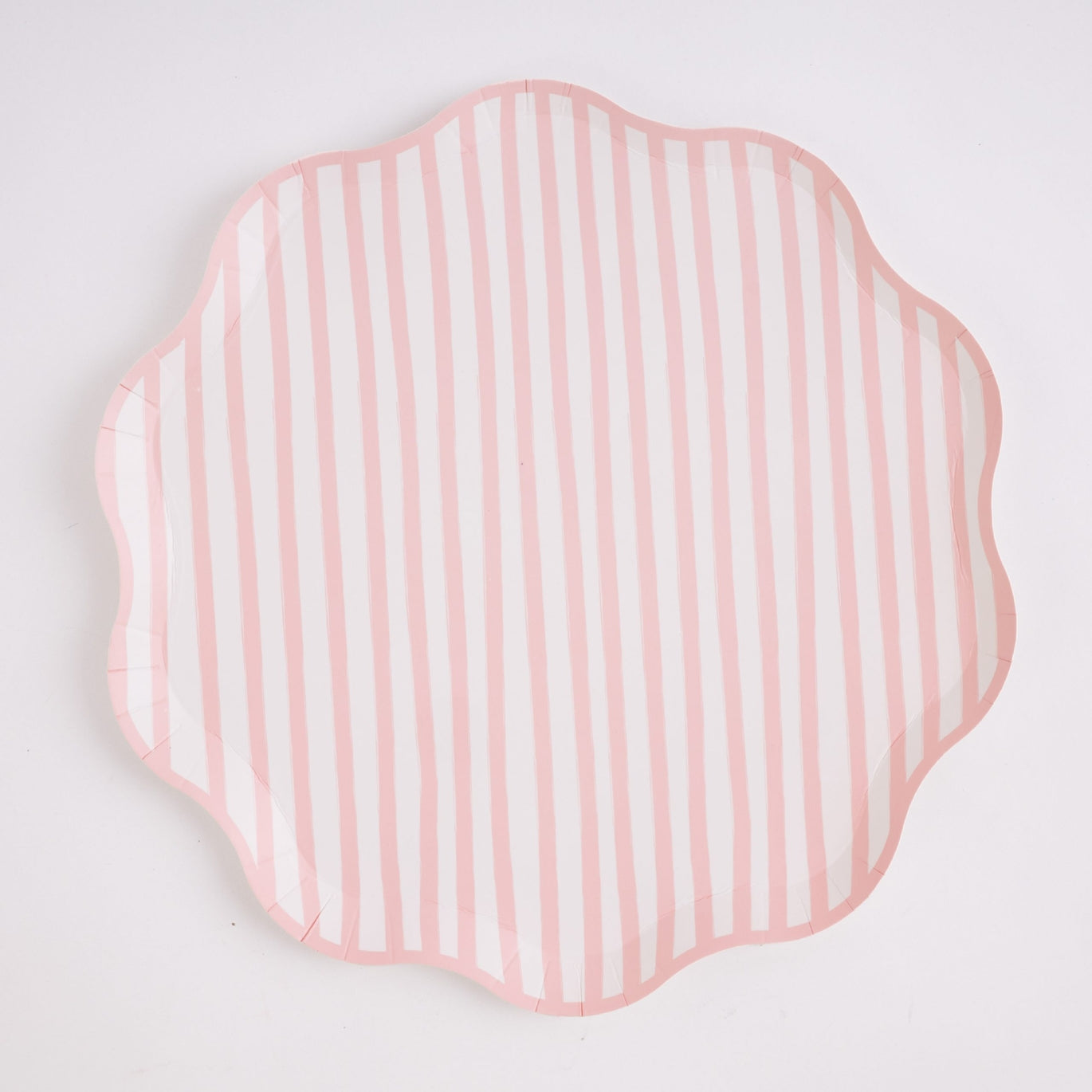 Pink and White Petite Stripe Plates