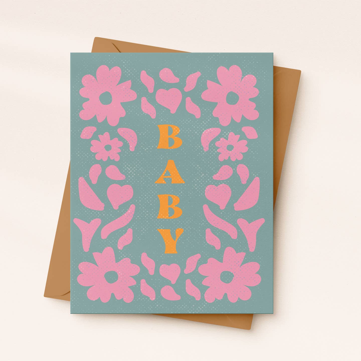 Boho Floral Baby Card