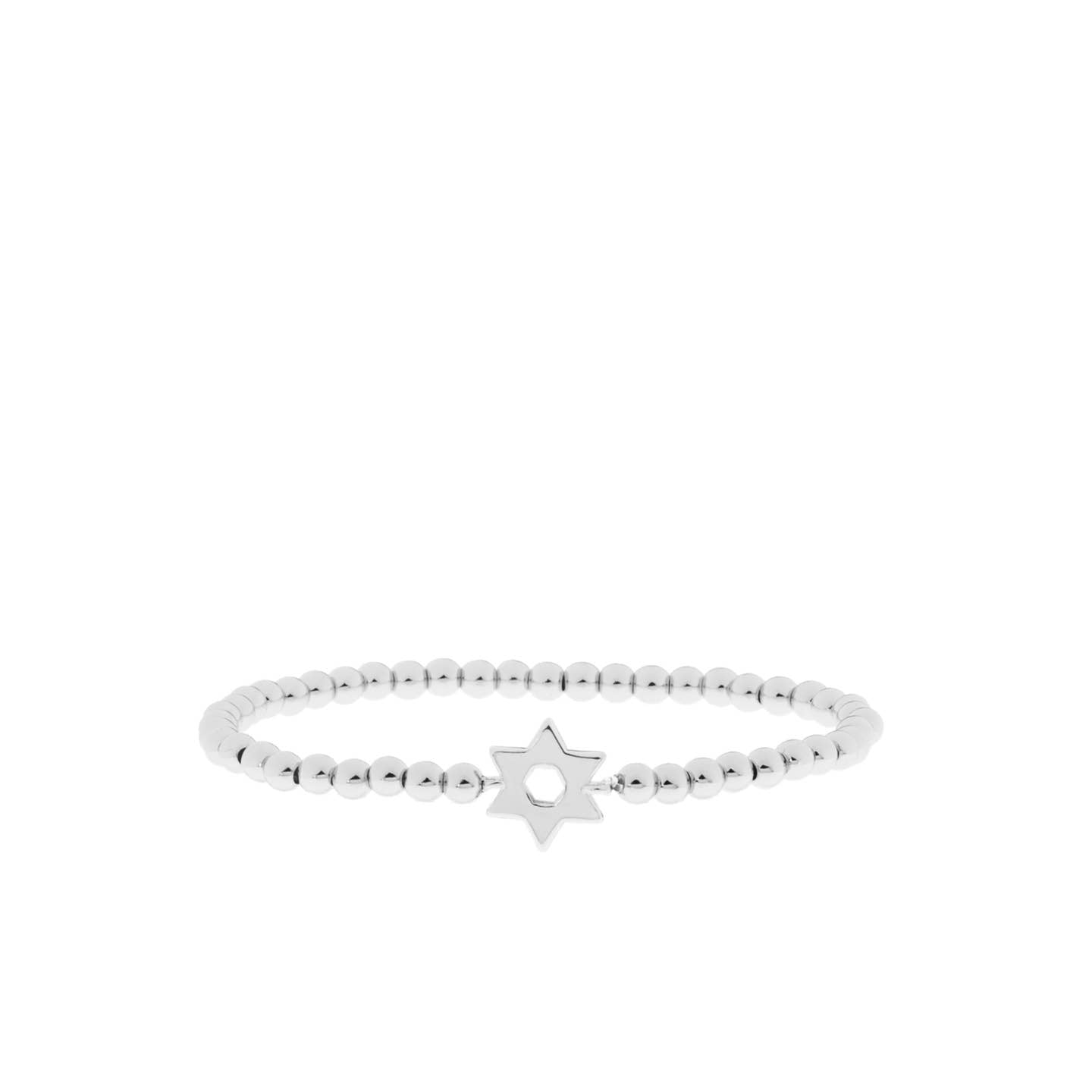 Plain Brass Star of David Charm Bracelet Silver