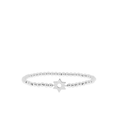 Plain Brass Star of David Charm Bracelet