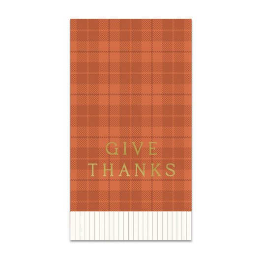 Give Thanks Plaid Dinner Napkins
