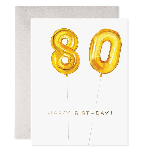 Helium 80 Birthday Greeting Card
