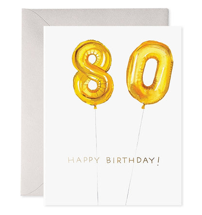 Helium 80 Birthday Greeting Card