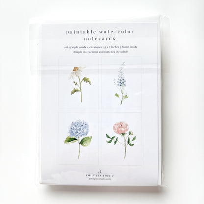 Garden Flowers Paintable Notecards