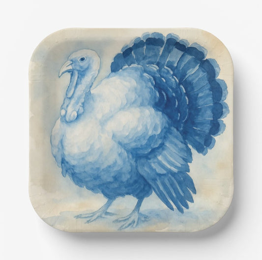 Watercolor Thanksgiving Turkey Paper Plates
