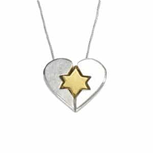 Heart Star of David Necklace