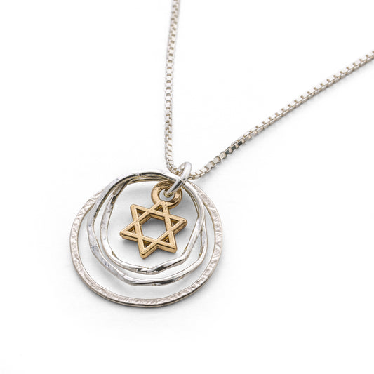 Star of David Hoops Necklace