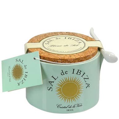 Sal de Ibiza Fleur de Sel in a Ceramic Jar