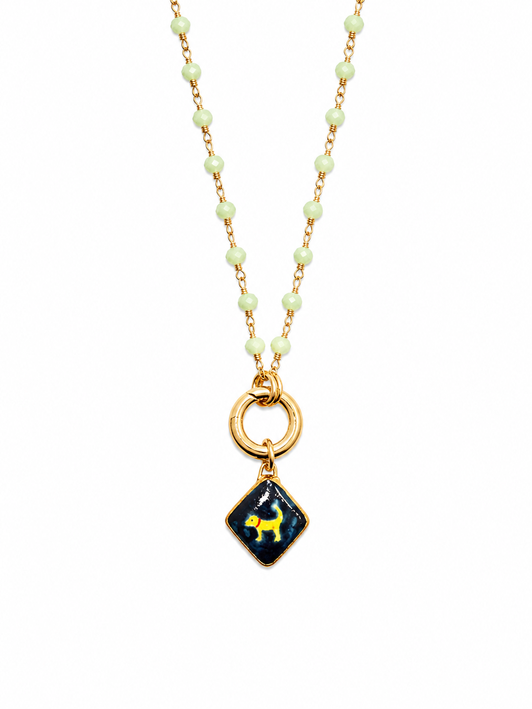 Yellow Dog Charm Necklace