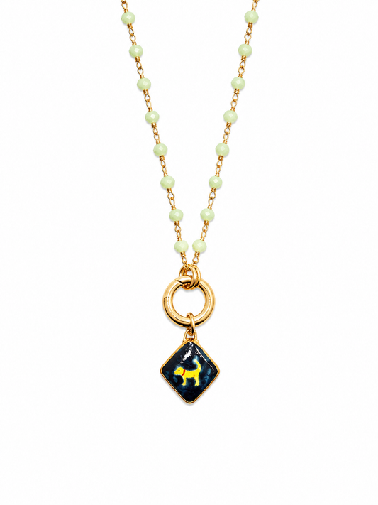Yellow Dog Charm Necklace