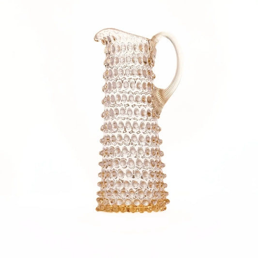 Handblown Hobnail Tall Jug