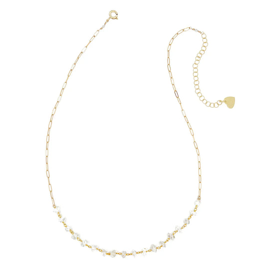 Herkimer Diamond Paperclip Layering Necklace