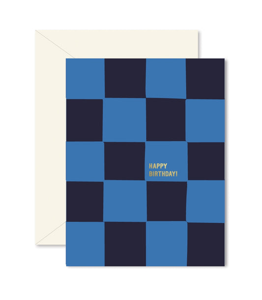 Blues Checkerboard Birthday Card