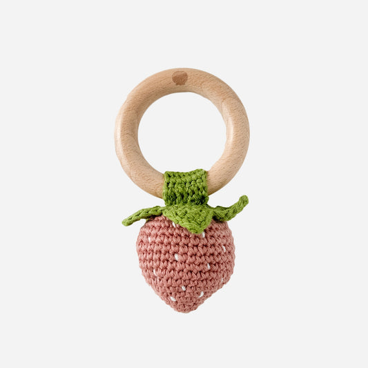 Cotton Crochet Strawberry Teether