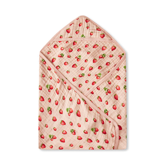 Strawberry Hooded Swaddle