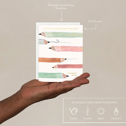 Plantable Card - Pencils/Congrats Grad